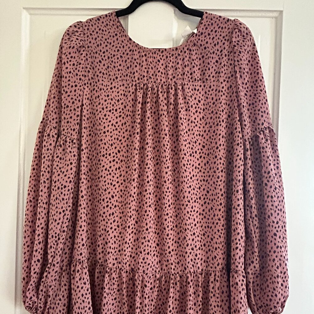 love riche soft pink tiered babydoll dress